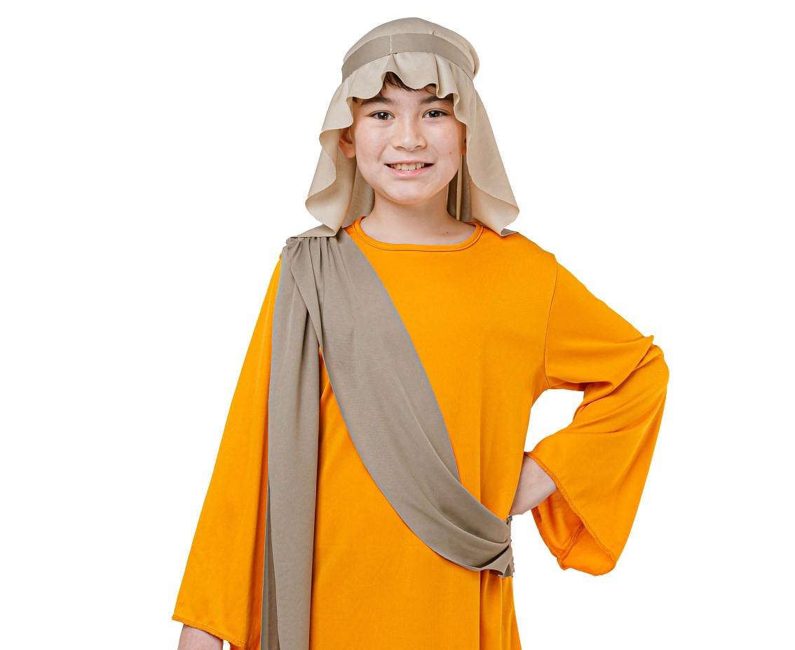 Role play-set for kids Orange Shepherd (robe with sash, bandana), size 110/120 cm